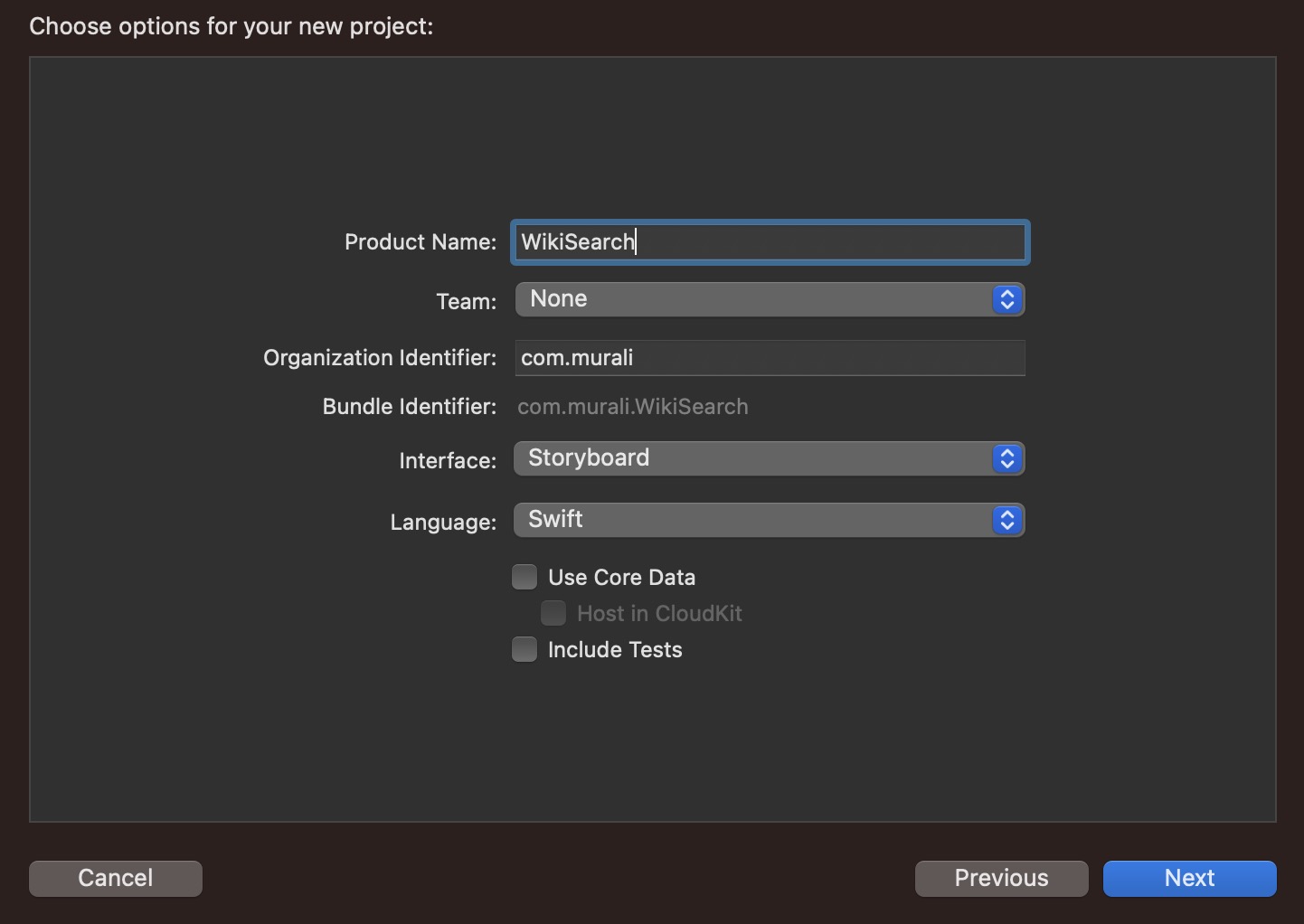 Create a new project in Xcode