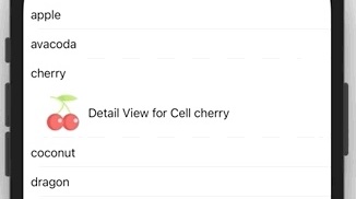 Screenshot showing expanded TableView Cell